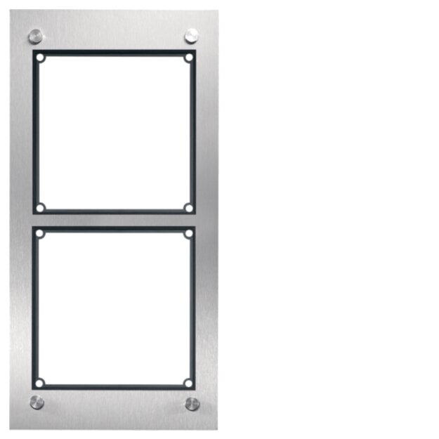 Hager REM102X modular Rahmen UP 2/1 Edelstahl matt