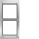 Hager REM102X modular Rahmen UP 2/1 Edelstahl matt