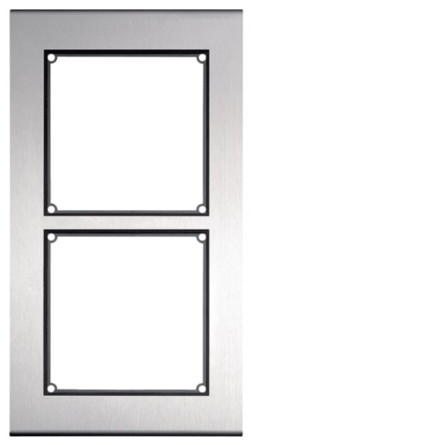 Hager REM202X modular Rahmen AP 2/1 Edelstahl matt