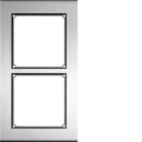 Hager REM202X modular Rahmen AP 2/1 Edelstahl matt