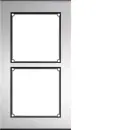 Hager REM202X modular Rahmen AP 2/1 Edelstahl matt