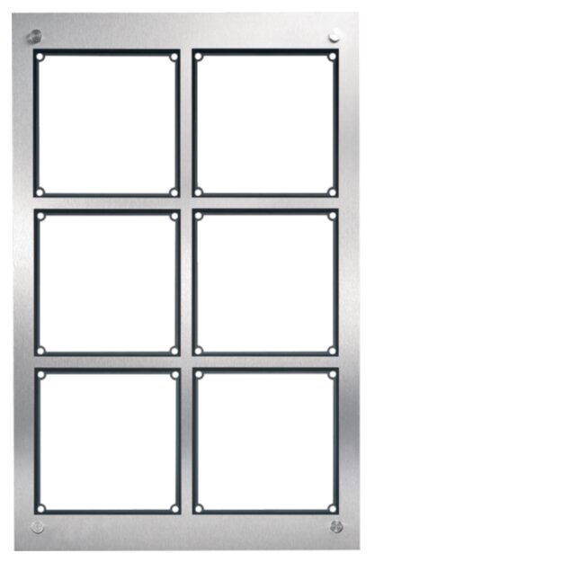 Hager REM106X modular Rahmen UP 6/2 Edelstahl matt