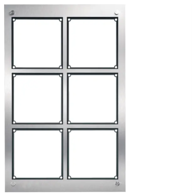 Hager REM106X modular Rahmen UP 6/2 Edelstahl matt