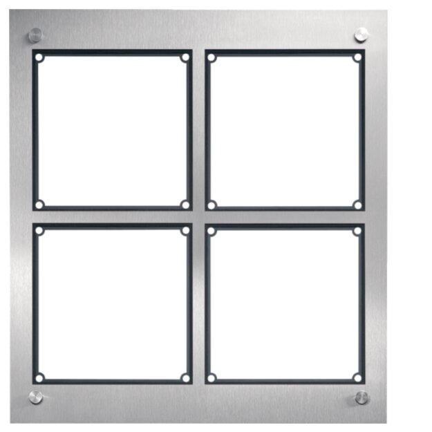 Hager REM105X modular Rahmen UP 4/2 Edelstahl matt