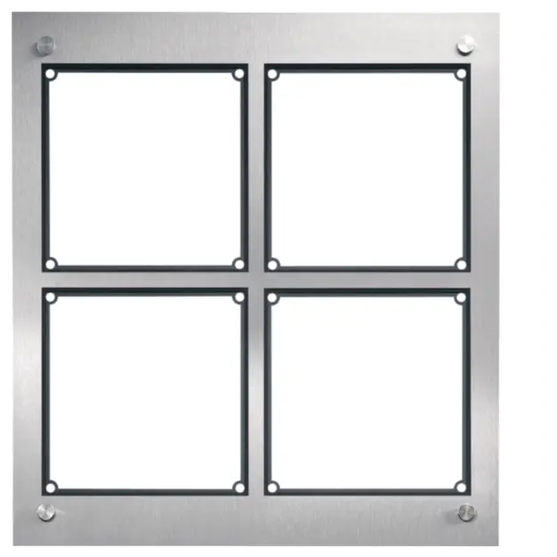 Hager REM105X modular Rahmen UP 4/2 Edelstahl matt