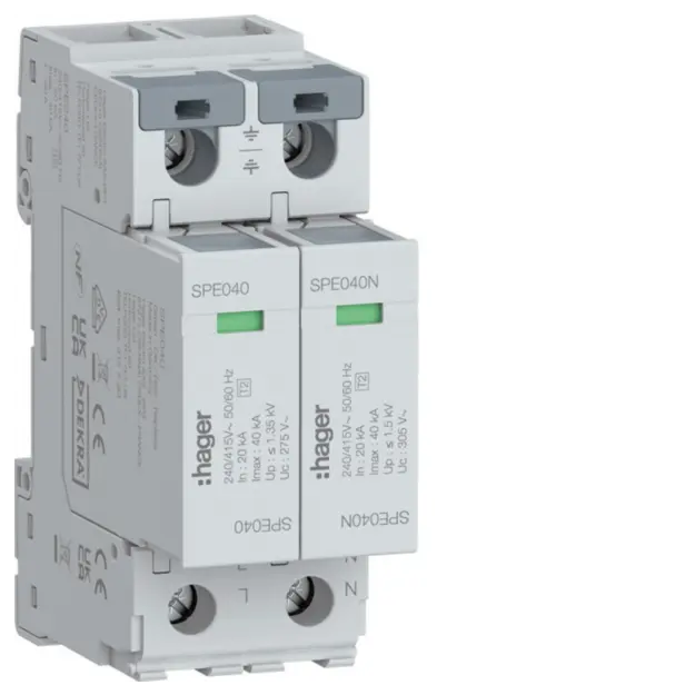 Hager SPE240 Überspannungsabl 2P TNS/TT 40kA