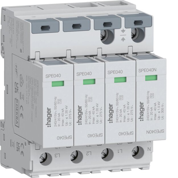 Hager SPE440 Überspannungsabl 4P TNS/TT 40 kA