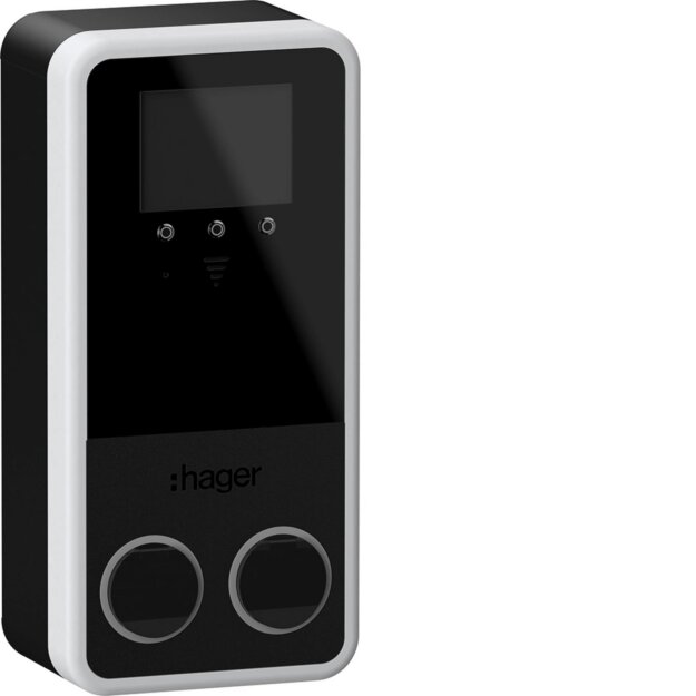 Hager XVP222S Ladestation witty park  2x7/22kW T2S