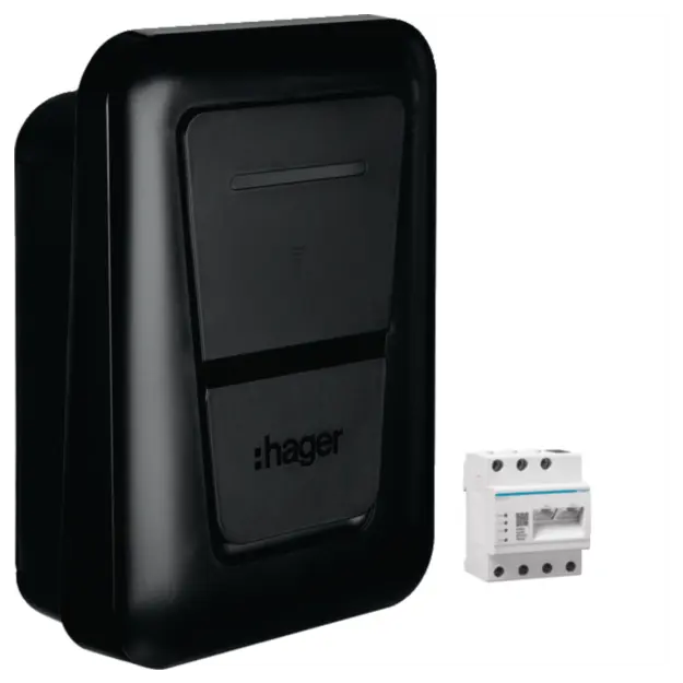 Hager XVL122SFL Ladestation witty plus Ladesteckdose 22kW MID OCPP inklusive flow Energiemanager