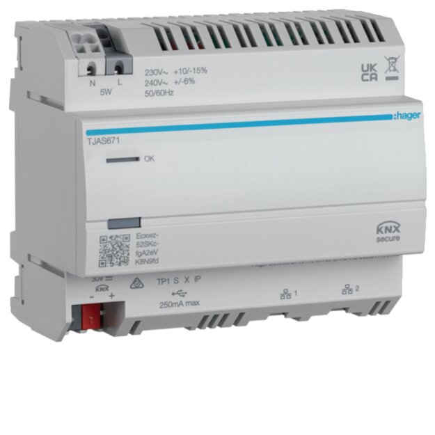Hager TJAS671 domovea basic - Visualisierungsserver mit KNX easy IoT und Matter-Standard