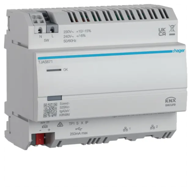 Hager TJAS671 domovea basic - Visualisierungsserver mit KNX easy IoT und Matter-Standard