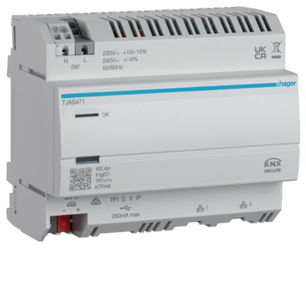 Hager TJAS471 domovea plus - Visualisierungsserver mit KNX easy IoT und Matter-Standard