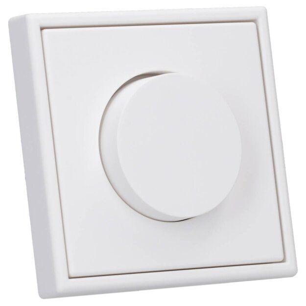 JUNG Serie LS Komplett-Set Schneeweiß Matt: 1730DD Drehdimmer Standard LED + LS1740WWM Abdeckung mit Drehknopf + LS981WWM Rahmen 1fach