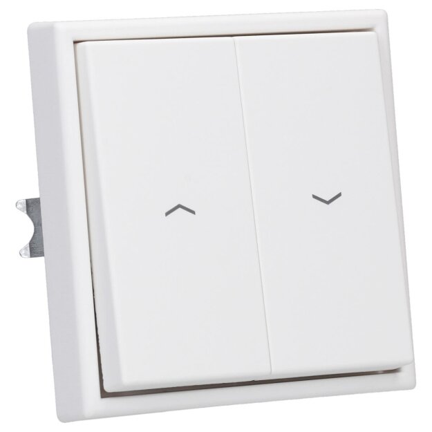 JUNG Serie LS Komplett-Set Schneeweiß Matt: 539VU Jalousie-Wippschalter, Taster + LS995PWWM Wippe f. Jalousie-Schalter/-Taster + LS981WWM Rahmen 1fach