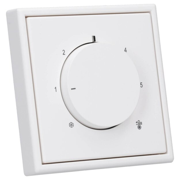 JUNG Serie LS Komplett-Set Schneeweiß Matt: RTR230 Raumthermostat (Öffner) 230 V + LS1749BFWWM Abdeckung für Raumtemperaturregler + LS981WWM Rahmen 1fach