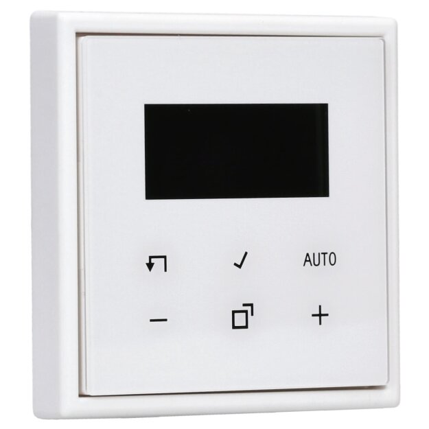 JUNG Serie LS Komplett-Set Schneeweiß Matt: TRDLS1790WW Raumtemperaturregler mit Display Standard + LS981WWM Rahmen 1fach