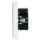 JUNG Serie LS Komplett-Set Schneeweiß Matt: TRDLS1790WW Raumtemperaturregler mit Display Standard + LS981WWM Rahmen 1fach