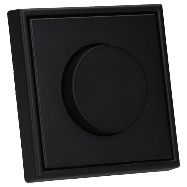 JUNG Serie LS Komplett-Set Graphitschwarz Matt: 1730DD Drehdimmer Standard LED + LS1740SWM Abdeckung mit Drehknopf + LS981SWM Rahmen 1fach