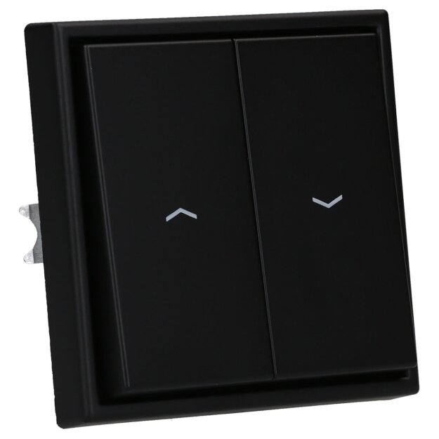JUNG Serie LS Komplett-Set Graphitschwarz Matt: 539VU Jalousie-Wippschalter, Taster + LS995PSWM Wippe f. Jalousie-Schalter/-Taster + LS981SWM Rahmen 1fach