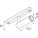SLV 1009025 GRIP! S 48V Spot deep & recessed track zylindrisch 3000K 9.8 Watt DALI 29° Weiß / Schwarz