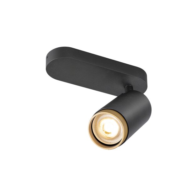 SLV 1009093 GRIP! L SPOT CL single QPAR51 Deckenaufbauleuchte zylindrisch 1 x max. 6 Watt Schwarz / Gold