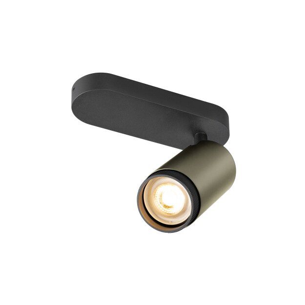 SLV 1009094 GRIP! L SPOT CL single QPAR51 Deckenaufbauleuchte zylindrisch 1 x max. 6 Watt Bronze / Schwarz
