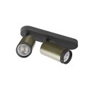 SLV 1009098 GRIP! L SPOT CL double QPAR51 Deckenaufbauleuchte zylindrisch 2 x max. 6 Watt Bronze / Schwarz