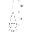 SLV 1009135 MAGICO 20 Pendelleuchte E27 Pendellänge 180 cm 1 x max. 10 W Aluminium