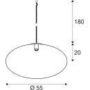 SLV 1009136 MAGICO 38 Pendelleuchte E27 Pendellänge 180 cm 1 x max. 10 W Aluminium