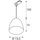 SLV 1009141 PARA CONE 14 Pendelleuchte für 3 Phasen System GU10 Aluminium