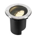 SLV 1009168 DASAR® L Bodeneinbauleuchte asymmetrisch 3000K 70°/40° IP65/IP67 rund Edelstahl / Schwarz