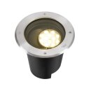 SLV 1009168 DASAR® L Bodeneinbauleuchte asymmetrisch 3000K 70°/40° IP65/IP67 rund Edelstahl / Schwarz