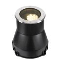 SLV 1009168 DASAR® L Bodeneinbauleuchte asymmetrisch 3000K 70°/40° IP65/IP67 rund Edelstahl / Schwarz