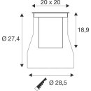 SLV 1009169 DASAR® L Bodeneinbauleuchte asymmetrisch 3000K 70°/40° IP65/IP67 quadratisch Edelstahl / Schwarz