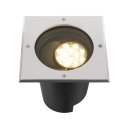 SLV 1009169 DASAR® L Bodeneinbauleuchte asymmetrisch 3000K 70°/40° IP65/IP67 quadratisch Edelstahl / Schwarz