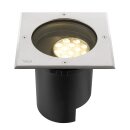 SLV 1009169 DASAR® L Bodeneinbauleuchte asymmetrisch 3000K 70°/40° IP65/IP67 quadratisch Edelstahl / Schwarz