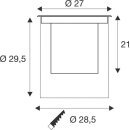 SLV 1009170 DASAR® XL Bodeneinbauleuchte asymmetrisch 3000K 70°/40° IP65/IP67 rund Edelstahl / Schwarz