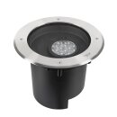 SLV 1009170 DASAR® XL Bodeneinbauleuchte asymmetrisch 3000K 70°/40° IP65/IP67 rund Edelstahl / Schwarz