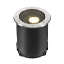 SLV 1009170 DASAR® XL Bodeneinbauleuchte asymmetrisch 3000K 70°/40° IP65/IP67 rund Edelstahl / Schwarz