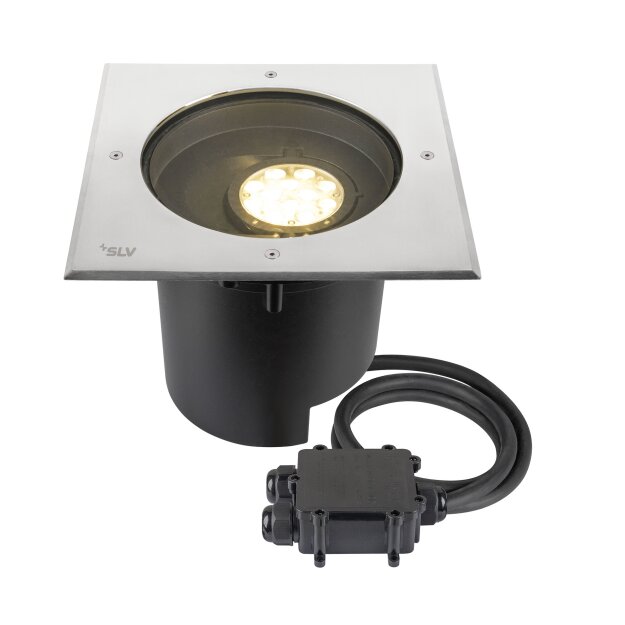 SLV 1009171 DASAR® XL Bodeneinbauleuchte asymmetrisch 3000K 70°/40° IP65/IP67 quadratisch Edelstahl / Schwarz