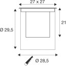 SLV 1009171 DASAR® XL Bodeneinbauleuchte asymmetrisch 3000K 70°/40° IP65/IP67 quadratisch Edelstahl / Schwarz