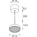 SLV 1009015 GRIP! FLAT Pendelleuchte PHASE 2700/3000 K Weiß / Schwarz