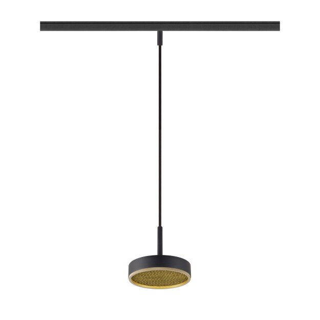 SLV 1009018 GRIP! FLAT 48V Pendelleuchte DALI Pendellänge 200 cm 2700/3000 K Schwarz / Gold