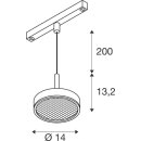 SLV 1009019 GRIP! FLAT 48V Pendelleuchte DALI Pendellänge 200 cm 2700/3000 K Weiß / Schwarz