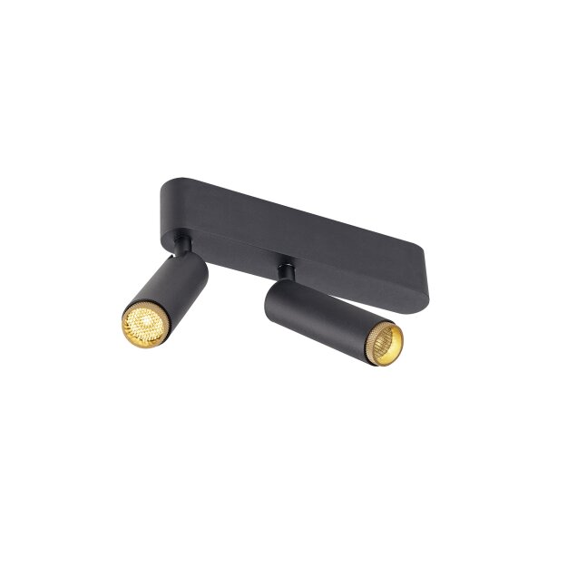 SLV 1009047 GRIP! S Deckenaufbauleuchte double PHASE 3000 K 21 W 29° Schwarz / Gold