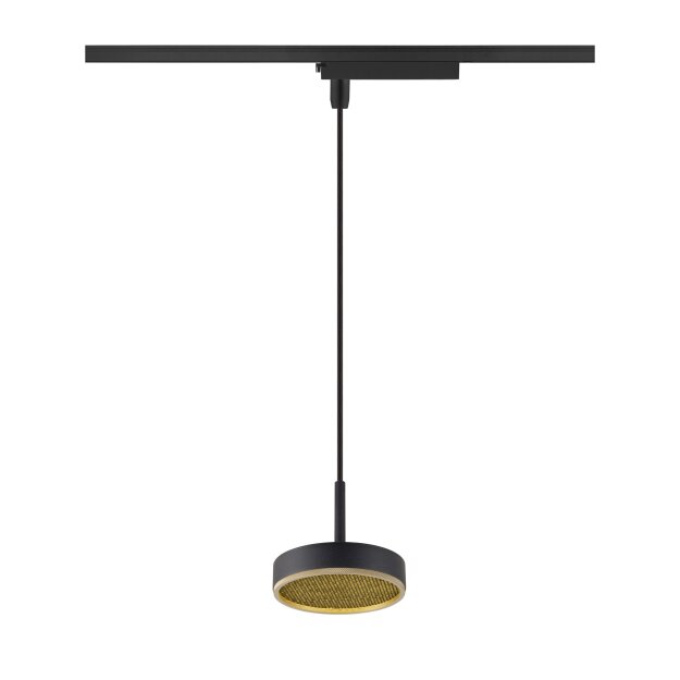 SLV 1009133 GRIP! FLAT 1~ Pendelleuchte PHASE Pendellänge 200 cm 2700/3000 K Schwarz / Gold
