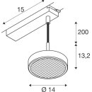 SLV 1009133 GRIP! FLAT 1~ Pendelleuchte PHASE Pendellänge 200 cm 2700/3000 K Schwarz / Gold