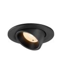 SLV 1009382 NUMINOS® GIMBLE S Deckeneinbauleuchte 2700 K 40° IP20 rund Schwarz