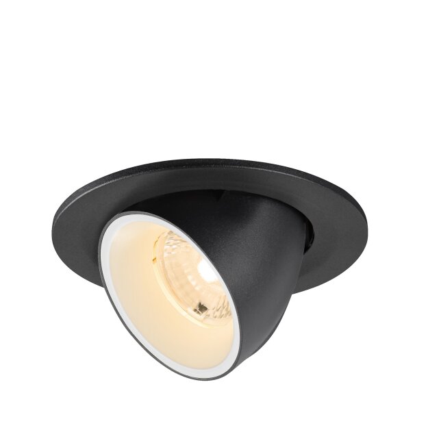 SLV 1009383 NUMINOS® GIMBLE S Deckeneinbauleuchte 2700 K 40° IP20 rund Schwarz / Weiß