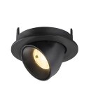 SLV 1009397 NUMINOS® GIMBLE S Deckeneinbauleuchte 3000 K 20° IP20 rund Schwarz